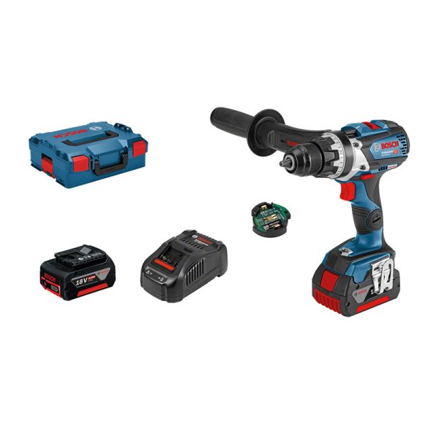 Bosch GSR 18V-85 C Professional 2 x 5,0 Ah + GCY 30-4 + L-BOXX 06019G0101 - Akku Bohrschrauber 18 V