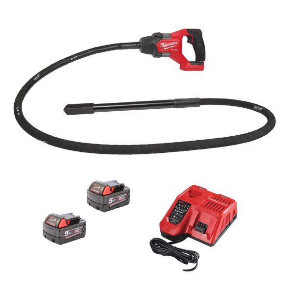 Milwaukee M18 FCVN24-502 2 x 5,0 Ah - Akku Betonrüttler / Betonverdichter