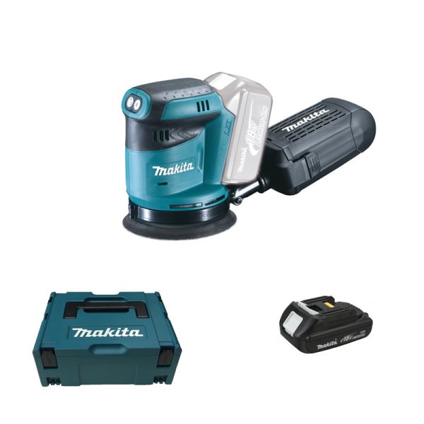 Makita DBO180Y1J 1 x 2,0 Ah im Makpac – Akku Exzenterschleifer 18 V