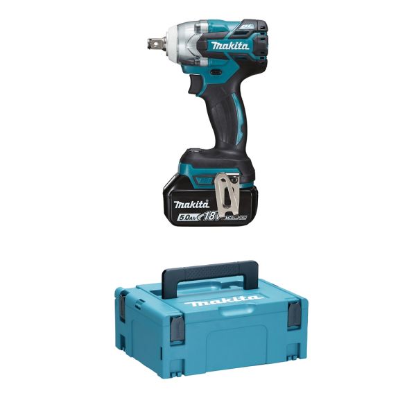 Makita DTW285T1J 1 x 5,0 Ah ohne Ladegerät - Akku Schlagschrauber 18 V