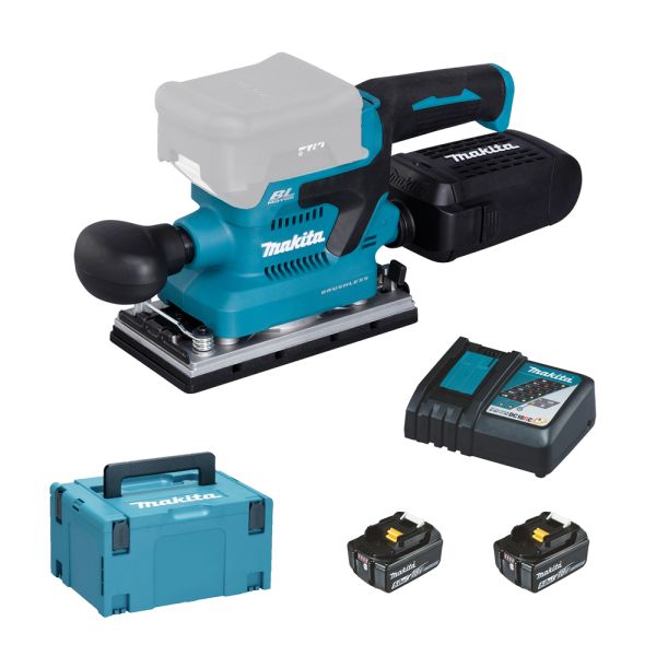 Makita DBO380RTJ 2 x 5,0 Ah - Akku Schwingschleifer 18 V