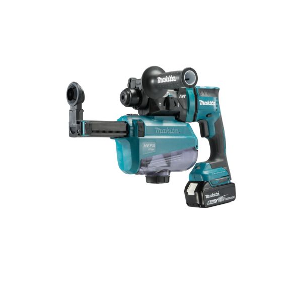 Makita DHR182RTJW 2 x 5,0 Ah inkl. Absaugung DX05 - Akku Kombihammer 18 V