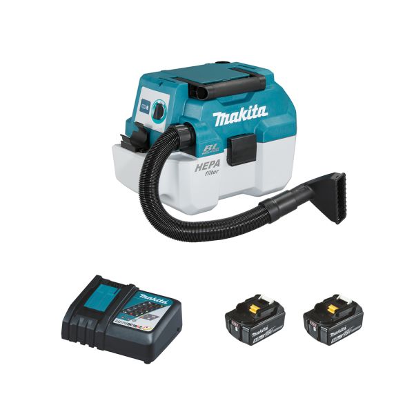 Makita DVC750LTX3 2 x 5,0 Ah + Ladegerät - Akku Staubsauger 18V