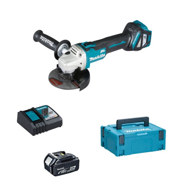 Makita DGA511RM1J 1 x 4,0 Ah - Akku Winkelschleifer 18 V 125 mm