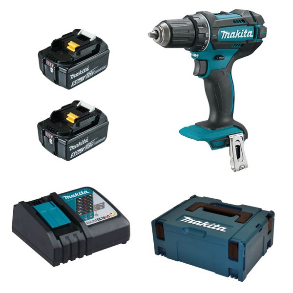 Makita DDF482RTJ 2 x 5,0Ah + Schnellladegerät - Akku Bohrschrauber 18 V