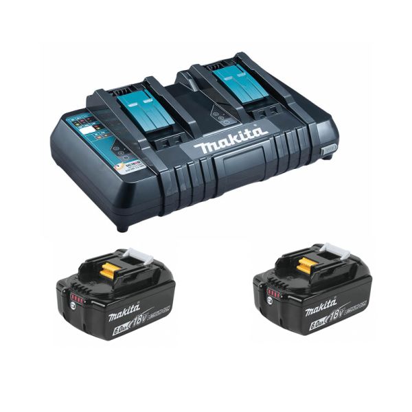 Makita Power-Source Kit 18V 6,0 Ah 199484-8 ( 2 x 6,0 Ah BL1860B + Doppellader DC18RD )