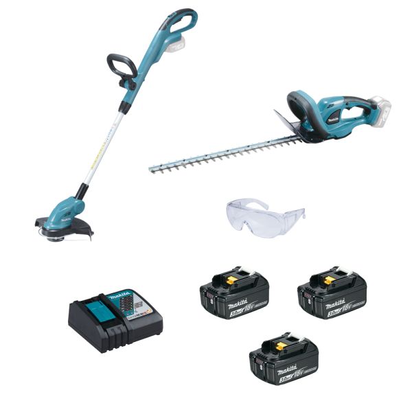 Makita Garten Set DUR181 + DUH523 3 x 3,0 Ah + Ladegerät - Akku Rasentrimmer Heckenschere