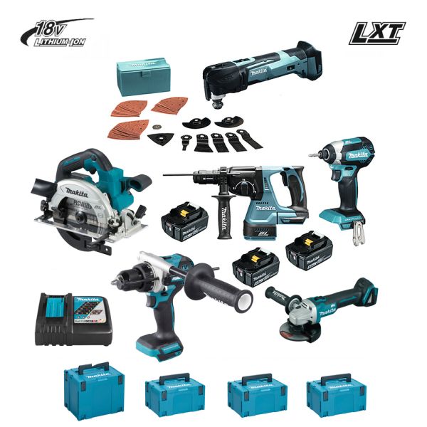 Makita Kit 6115 18V ( DGA506 DHR243 DHS660 DHP486 DTD153 DTM51 )