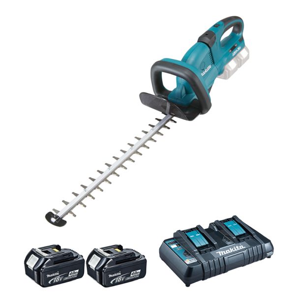 Makita DUH551RM 2 x 4,0 Ah + Doppel-Schnellladegerät DC18RD - Akku Heckenschere 2 x 18 V