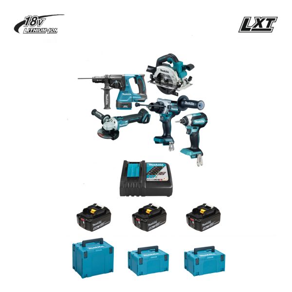 Makita Kit 5070 18V ( DGA506 DHR243 DHS660 DHP486 DTD153 )