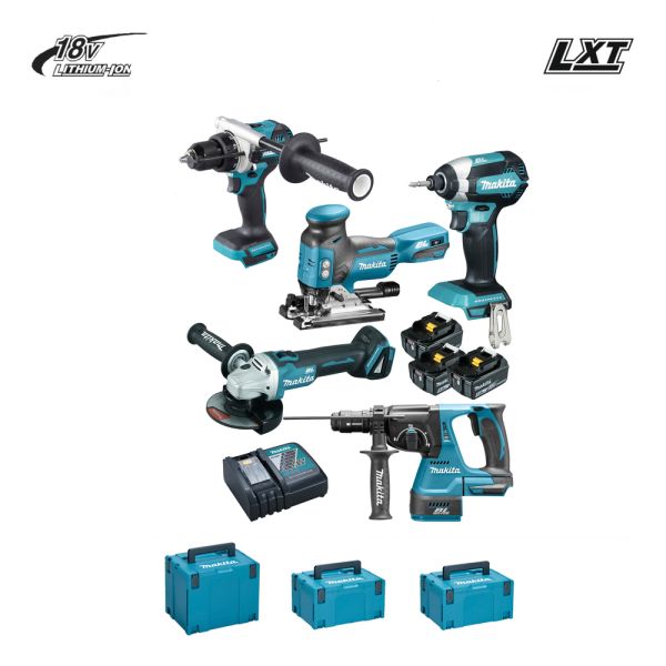 Makita Kit 5071 18V ( DGA506 DHR243 DJV181 DHP486 DTD153 )