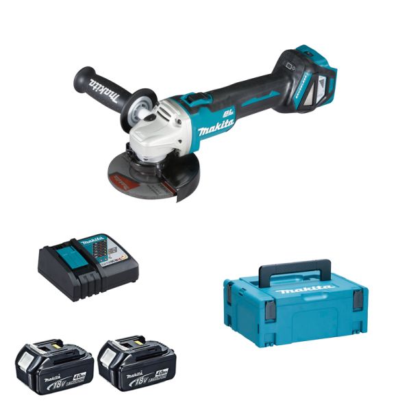 Makita DGA511RMJ 2 x 4,0 Ah - Akku Winkelschleifer 18 V 125 mm