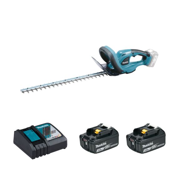 Makita DUH523RF2 2 x 3,0 Ah + DC18RC - Akku Heckenschere 18 V