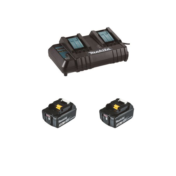 Makita Power-Source Kit SH230 2 x 3,0 Ah ( BL1830B ) + DC18SH Doppelladegerät