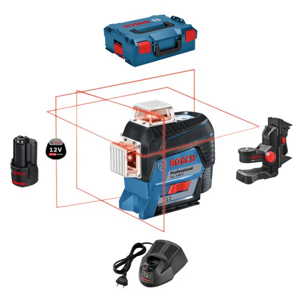 Bosch GLL 3-80 C Set inkl. 2,0 Ah + GAL1230CV + BM1 + L-Boxx