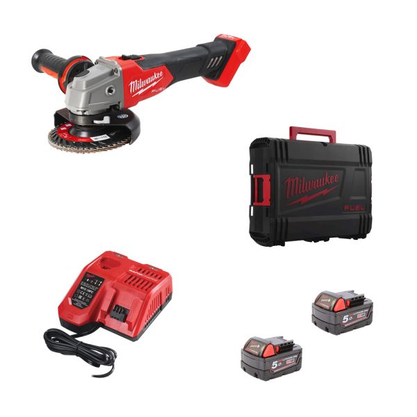 Milwaukee M18 FSAG125X-502X 2 x 5,0 Ah - FUEL™ Akku Winkelschleifer 18 V