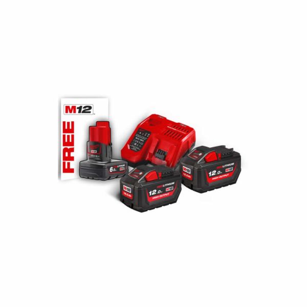 Milwaukee M18 HNRG-122 - Akku Set 18V/12 V 2 x 12,0/1 x 6,0 Ah High Output™