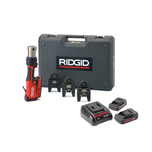 RIDGID RP 351-B Set 2 x Akku 2,0 Ah im Koffer inkl. V15/22/28 mm - Akku Radialpresse / Presswerkzeug