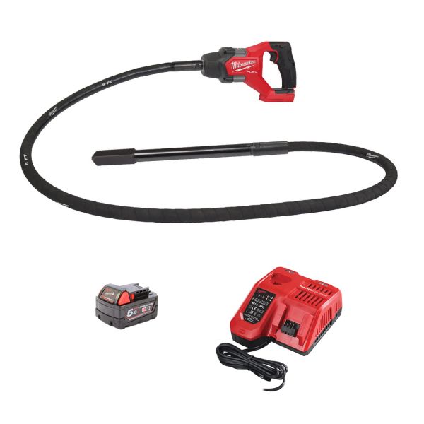 Milwaukee M18 FCVN24-501 1 x 5,0 Ah - Akku Betonrüttler / Betonverdichter