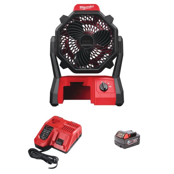 Milwaukee M18 AF-501X 1 x 5,0 Ah + Ladegerät - Akku-Ventilator 18 V