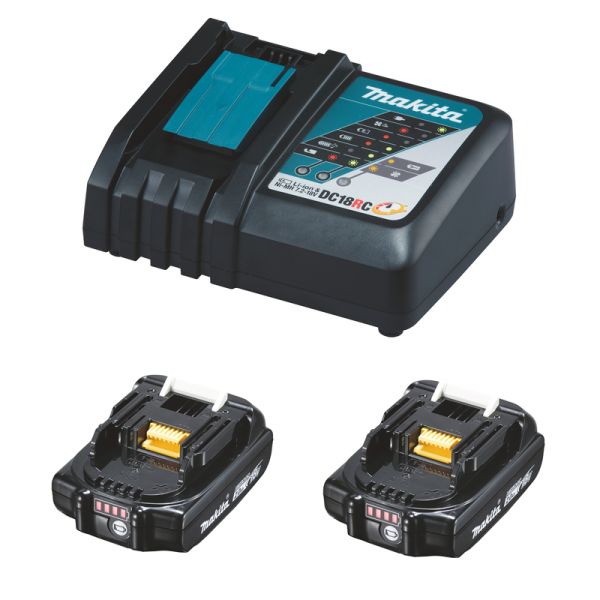 Makita Power-Source Kit 18 V 2,0 Ah 2 x BL1820B + DC18RC Schnellladegerät