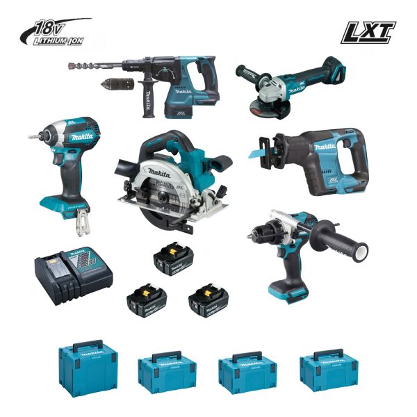 Makita Kit IIII 18V ( DGA506 DHR243 DHS680 DHP486 DTD153 DJR188 )