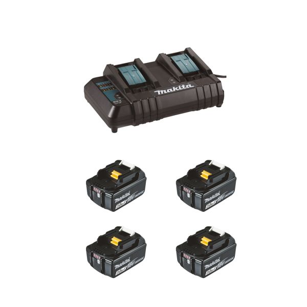 Makita Power-Source Kit SH430 4 x 3,0 Ah ( BL1830B ) + DC18SH Doppelladegerät