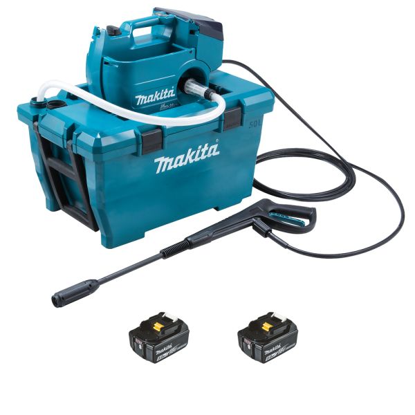 Makita DHW080T2K 2 x Akku 5,0 Ah ohne Ladegerät - Akku Hochdruckreiniger 2x18V