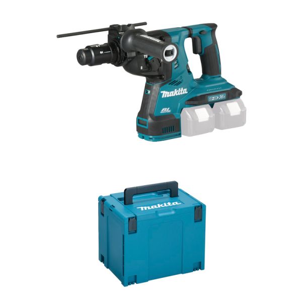 Makita DHR281ZJ 2 x 18 V - Akku Kombihammer 28 mm mit Wechselfutter