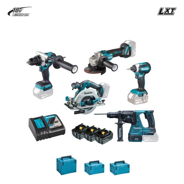 Makita Kit 5093 18V ( DGA506 DHR243 DHS680 DHP486 DTD153 )