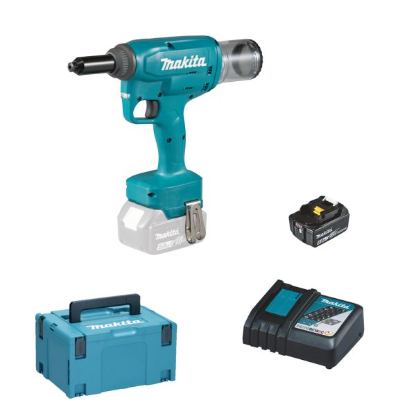 Makita DRV150RT1J 1 x 5,0 Ah + Ladegerät - Akku Blindnietsetzgerät 18V