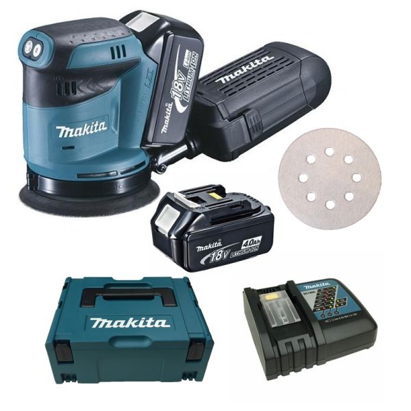 Makita DBO180RMJ 2 x 4,0 Ah - Akku Exzenterschleifer 18 V