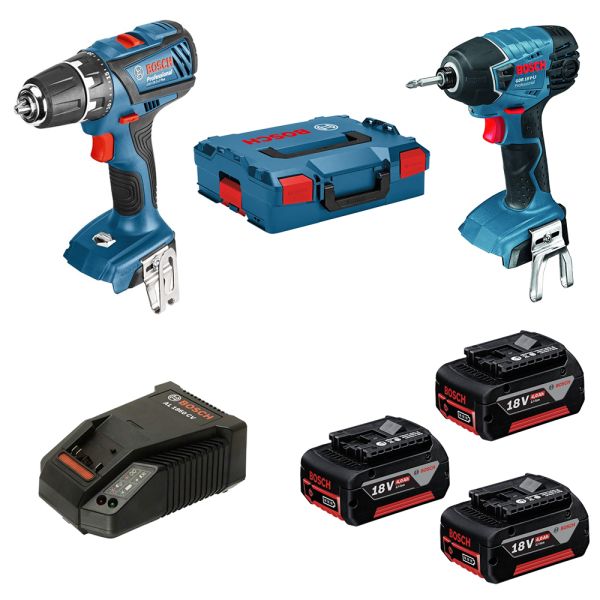 Bosch Set GSR 18-2-li plus GDR 18 V-LI 3 x 4.0 Ah L-Boxx - Akkuschrauber Schlagschrauber