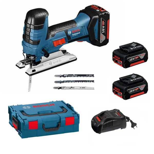 Bosch GST 18 V-LI S Professional 3 x 5,0 Ah in L-Boxx - Akku Stichsäge 18 V