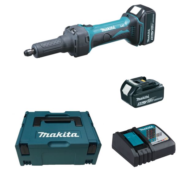 Makita DGD800RTJ 2 x 5,0 Ah - Akku Geradschleifer 18 V