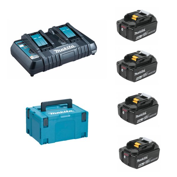 Makita Power-Source Kit 18V 5,0 Ah 197626-8 ( 4 x 5,0 Ah + DC18RD + Makpac )