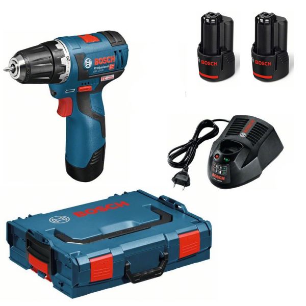 Bosch GSR 12V-20 2 x 2,0 Ah L-Boxx - Akku Bohrschrauber