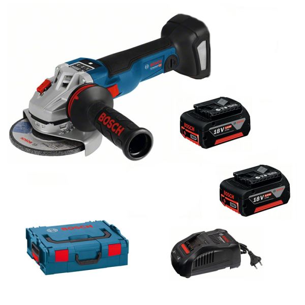 Bosch GWS 18V-125 SC 2 x 5,0 Ah + L-Boxx - Akku Winkelschleifer 18 V