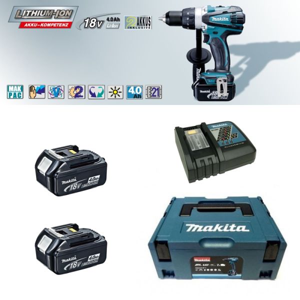 Makita DDF458RMJ 2 x 4,0 Ah - Akku Bohrschrauber 18 V