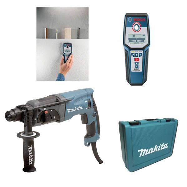 Makita HR2470FT + Bosch GMS 120 - Bohrhammer + Ortungsgerät