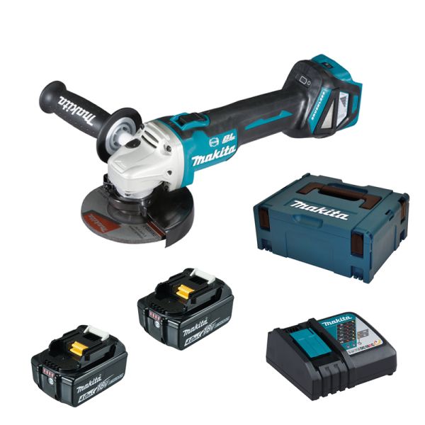 Makita DGA513RMJ 2 x 4,0 Ah - Akku Winkelschleifer 18 V 125 mm