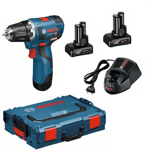 Bosch GSR 12V-20 2 x 4,0 Ah L-Boxx - Akku Bohrschrauber