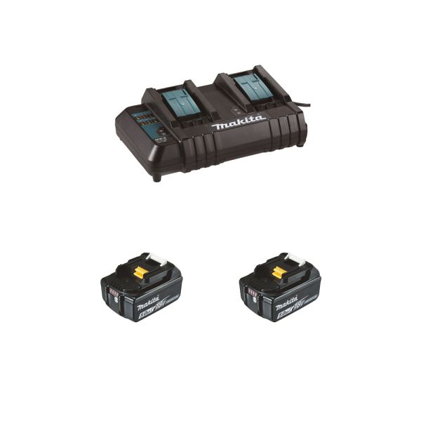 Makita Power-Source Kit SH250 2 x 5,0 Ah ( BL1850B ) + DC18SH Doppelladegerät