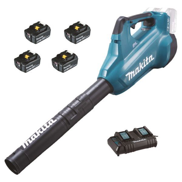 Makita DUB362CT4 4 x 5,0 Ah + Doppellader - Akku Gebläse 2 x 18 V