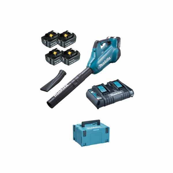 Makita DUB362TX1 4 x 5,0 Ah / DC18RD + Makpac 3 - Akku Gebläse 2 x 18 V