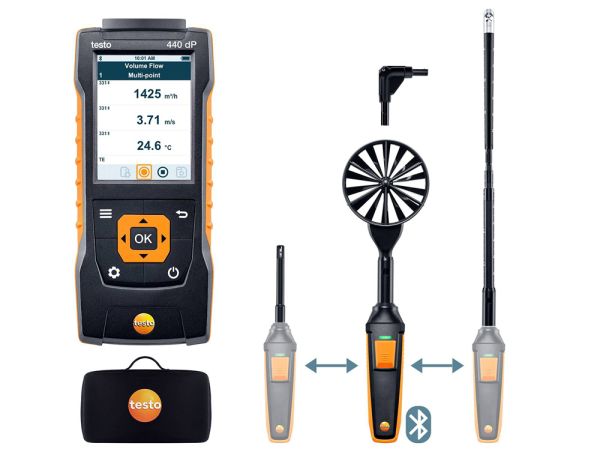 testo 440 delta P Strömungs-KombiSet 2 mit Bluetooth®