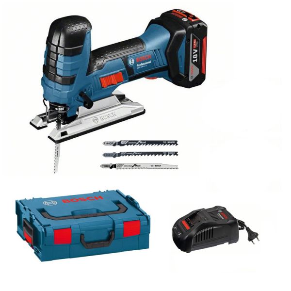 Bosch GST 18 V-LI S Professional 1 x 5,0 Ah in L-Boxx - Akku Stichsäge 18 V