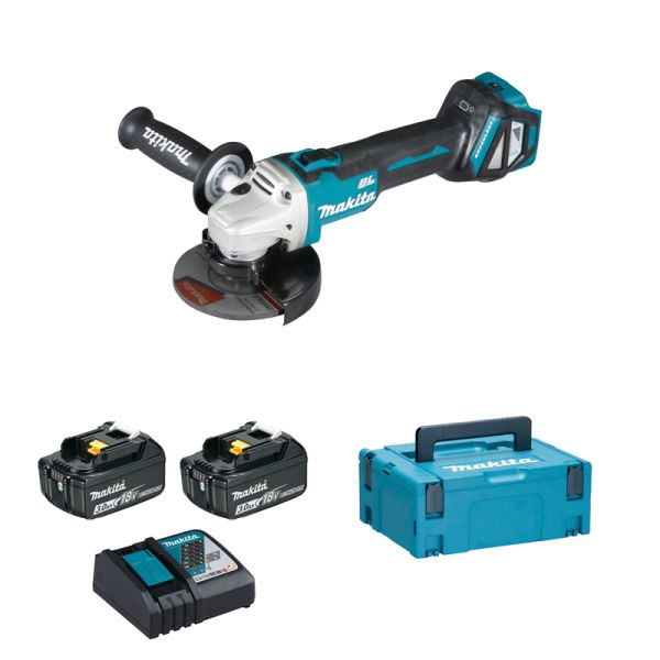 Makita DGA511RFJ 2 x 3,0 Ah - Akku Winkelschleifer 18 V 125 mm