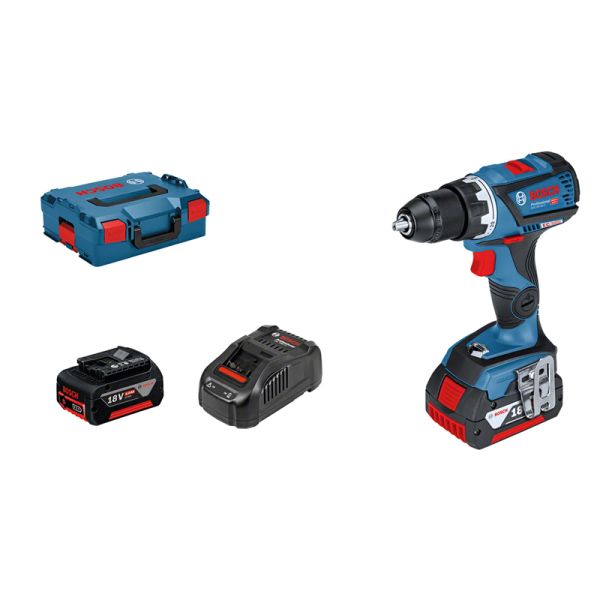 Bosch GSR 18V-60 C Professional 2 x 5,0 Ah + L-BOXX 06019G1100 - Akku Bohrschrauber 18 V