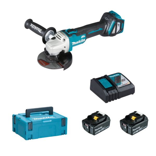 Makita DGA511RTJ 2 x 5,0 Ah - Akku Winkelschleifer 18 V 125 mm